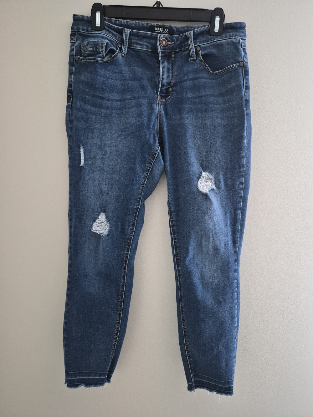Buffalo David Bitton Distressed Skinny Jeans Raw Hem Size 8/29